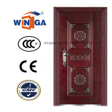 Цветочный дизайн Wanjia Lock Одноместный лист Стальная дверь безопасности (WS-39)